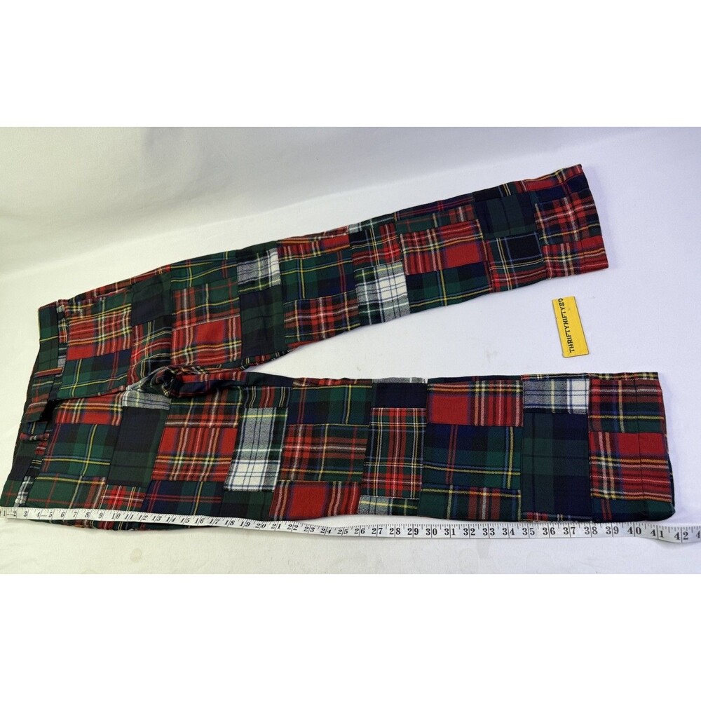 Ralph Lauren Polo Men Red Tartan Plaid Prepster Patchwork Riotous Pattern Pants - Picture 7 of 16